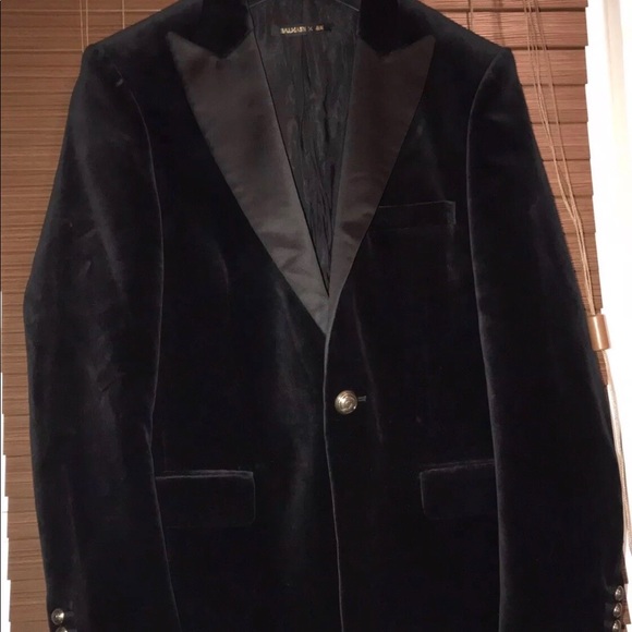 BALMAIN x H&M Black Velvet Tuxedo Blazer US 40R